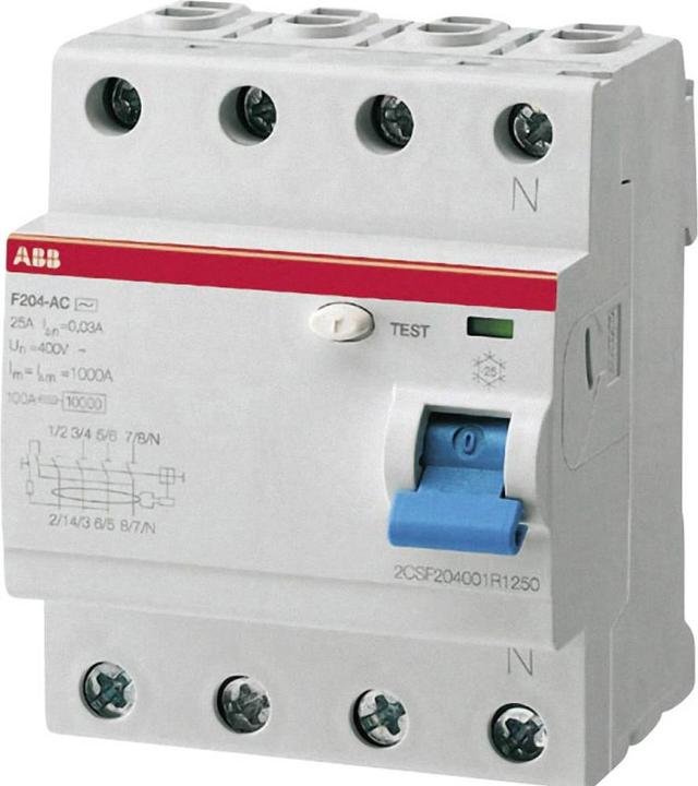 Actual product image ABB RCD, F 204, 4 POLE