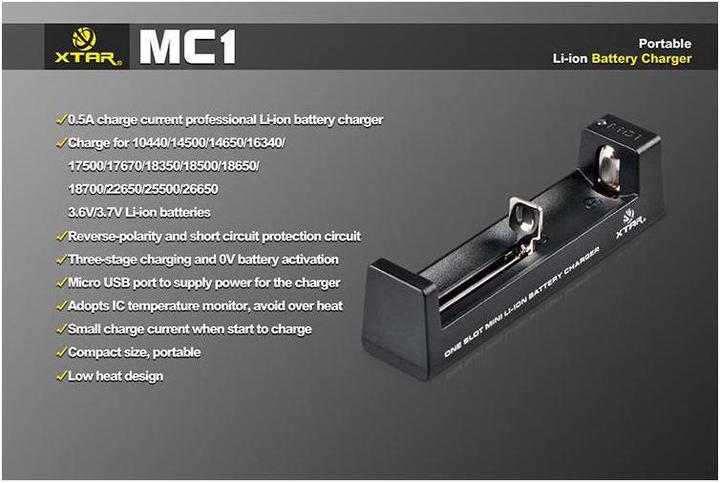 Produktbild Xtar MC1 Ladegerät (1 Stk., Ladegerät inkl. Akku)