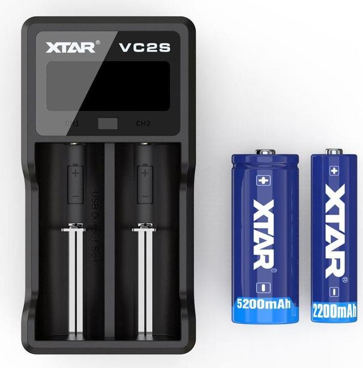 Actual product image Xtar VC2S Charger (1 pcs., D, AAAA, AAA, A, AA, C, Battery + charger)