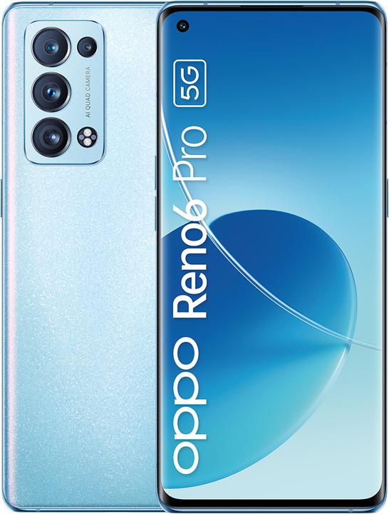 Produktbild OPPO Reno6 Pro 5G (256 GB, Arctic Blue, 6.55", Dual SIM, 50 Mpx, 5G)
