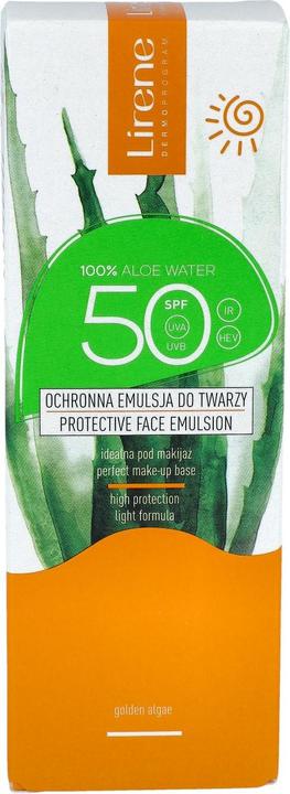 Actual product image Lirene Sun Protective Face Lotion With Aloe Vera Spf50 50Ml (Sun cream face, SPF 50, 50 ml)