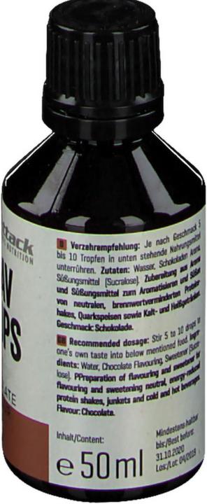 Valeurs nutritives et ingrédients Body Attack Flav Drops (50ml) (Chocolate, 1 pcs)