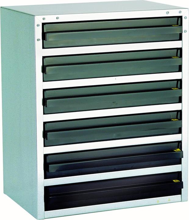 Productafbeelding Raaco Magazijn voor kleine onderdelen ESD 250/6-3 B357xD435xH255mm STA6 Lade.ESD-PP (25.50 cm, 25.50 cm)