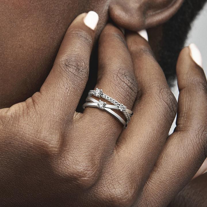 Produktbild Pandora Funkelnder Dreifach Ring (60, 925 Silber)