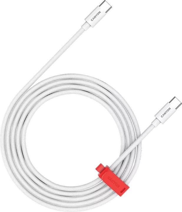 Produktbild Canyon Cable cable CC100AB C-C 100W Braided 2m White (2 m, USB 4.0)