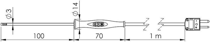 Actual product image Greisinger Compact type K air/gas probe with silicone handle GF 1TK-L3, Ø3 mm (Tentacles)