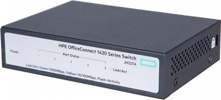 Produktbild HP Enterprise OfficeConnect 1420 5g - Switch - unmanaged - 5 x 10/100/1000 - Switch (5 Ports)