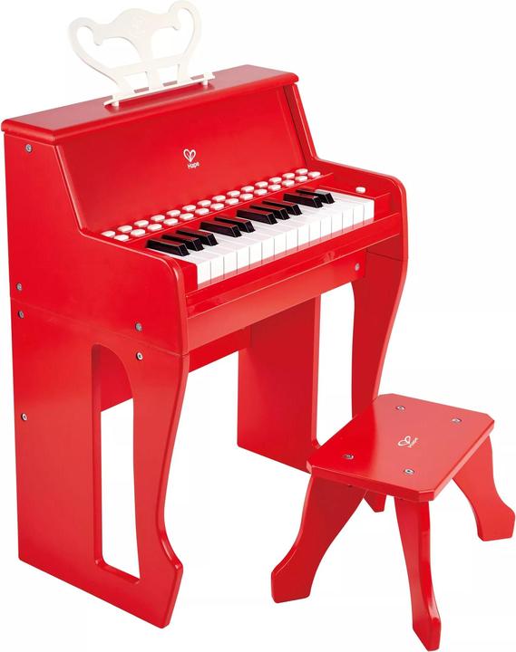 Actual product image Hape Light keyboard piano with stool, red FSC