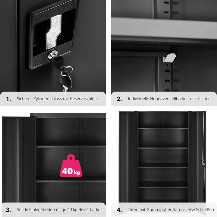 Image du produit tectake Armoire de classement (90 x 40 x 180 cm)