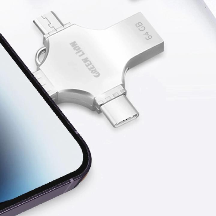 Produktbild Green Lion 4 in 1 USB Flash Drive 64GB (64 GB, Lightning, USB 3.0, Micro USB, USB-C)