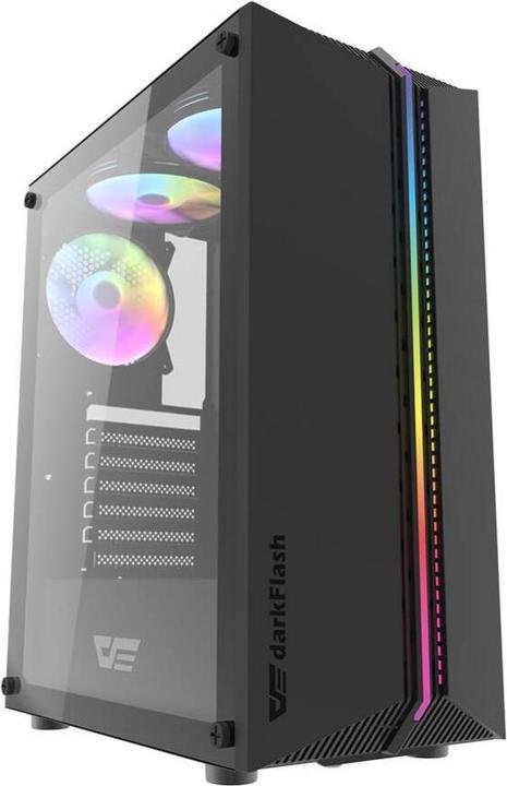 Produktbild Darkflash Tech DK151 computer case LED with 3 fan (black) (mATX, ITX, ATX)