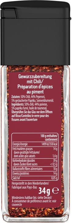 Produktbild Knorr 100% Natürlich Gewürzflocken Chili, Gewürz Streuer mit Chili & Paprika, Würzen ohne Salz und Zucker (34 g)