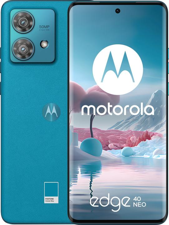 Produktbild Motorola Edge 40 Neo (256 GB, Caneel Bay, 6.55", SIM + eSIM, 50 Mpx, 5G)