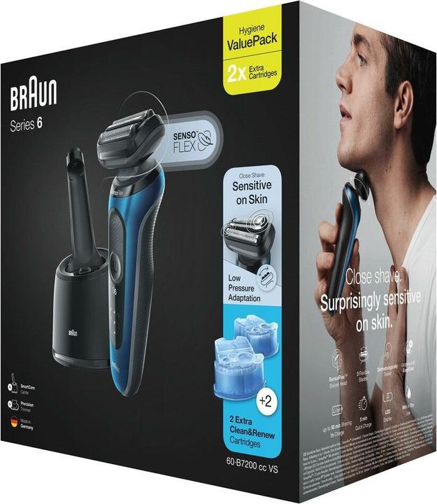 Produktbild Braun Series 6 60-B7200cc Elektrorasierer – Reinigungsstation, Präzisionstrimmer