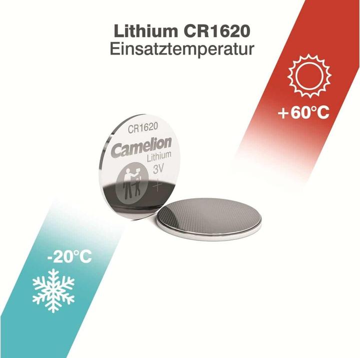 Actual product image Camelion Lithium button cell, CR1620 / DL1620 / 5009LC / E-CR1620 / 280-208, 3V - 1 piece (1 pcs., CR1620, 70 mAh)
