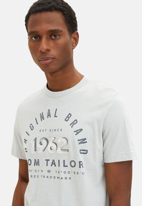 Produktbild Tom Tailor T-Shirt Gestreiftes Kurzarmshirt mit Rundhalsausschnitt und Print (XXL)