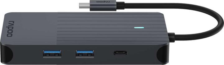 Actual product image Rapoo USB-C Multiport Adapter, 8-in-1, grey (USB-C, 8 Ports)