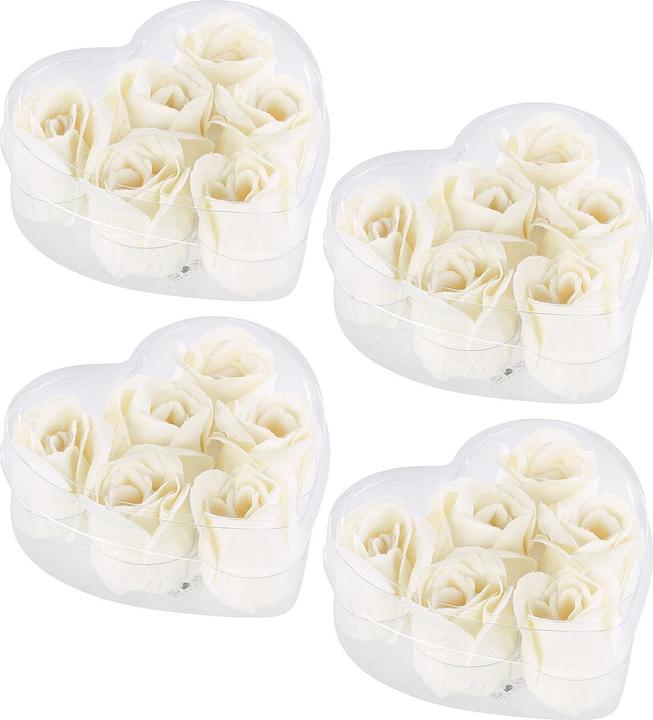 Pearl 6 cremeweisse Rosen-Duftseifen in Geschenk-Box, 4er Pack (Seifenlotion)