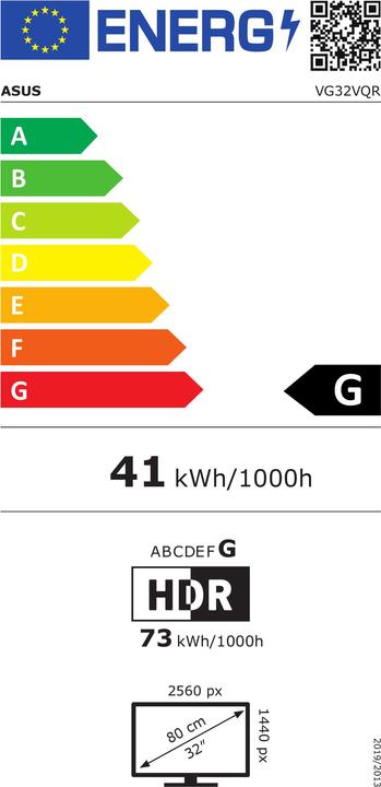 Etichetta energetica ASUS TUF VG32VQR (2560 x 1440 pixel, 31.50")