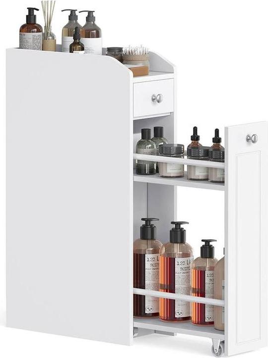Actual product image Vasagle Kommode schmal 18 x 70 cm, Weiss, Tiefe (18 x 70 cm)