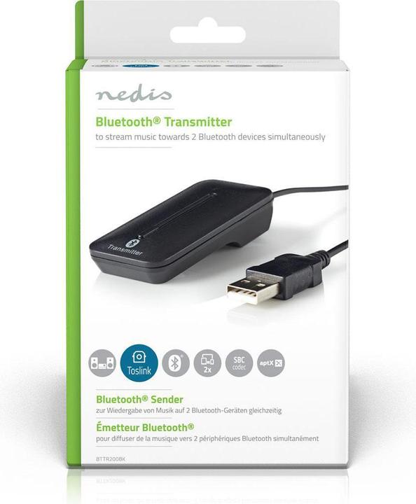 Actual product image Nedis Bluetooth® Transmitter | Connections - Input: 1x TosLink (Transmitter & Receiver)