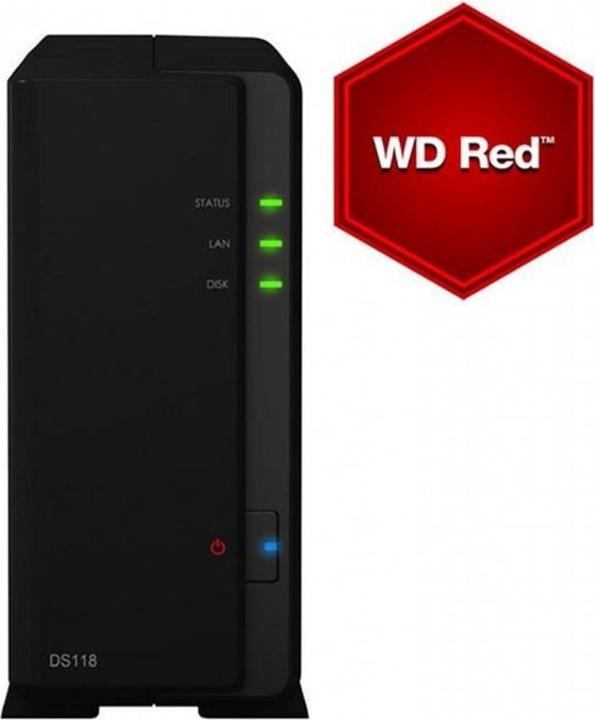 Actual product image Synology Ds118 (1 x 3 TB, WD Red Plus)