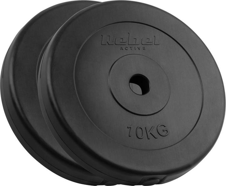 Immagine prodotto Rebel Set di pesi bituminosi 2x10kg Foro 31mm Classic Disc ACTIVE (2 x 10 kg)