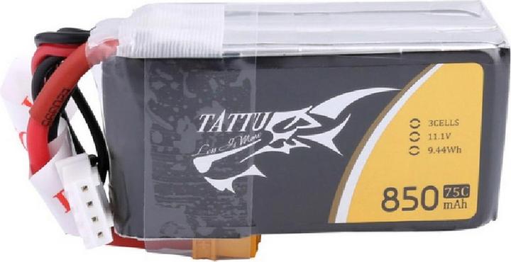 Immagine prodotto Tattu Batteria RC LiPo 850 mAh 11,1 V 75C (11.10 V, 850 mAh)