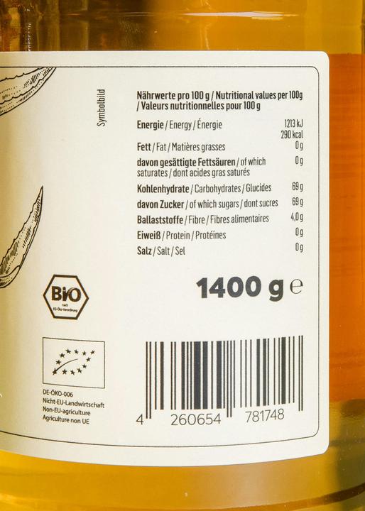 Nährwerte und Zutaten KoRo Bio Agavensirup (1000 g)
