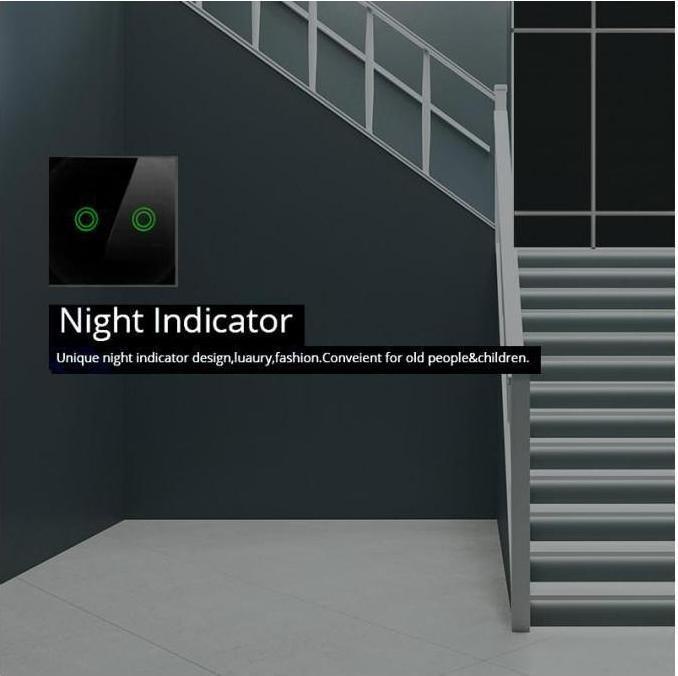 Actual product image Maclean Touch switch, light switch, cross switch, wall switch, staircase switch with colour change, LED H