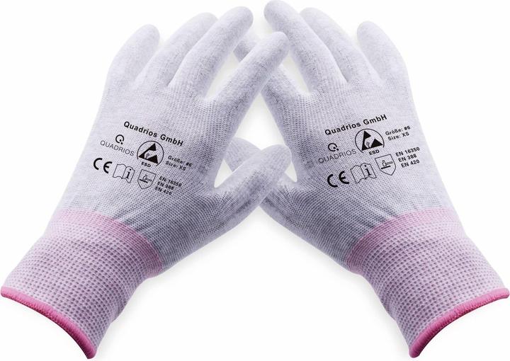 Produktbild Quadrios ESD-Handschuh Grösse: XS Polyamid, Polyurethan (XS)
