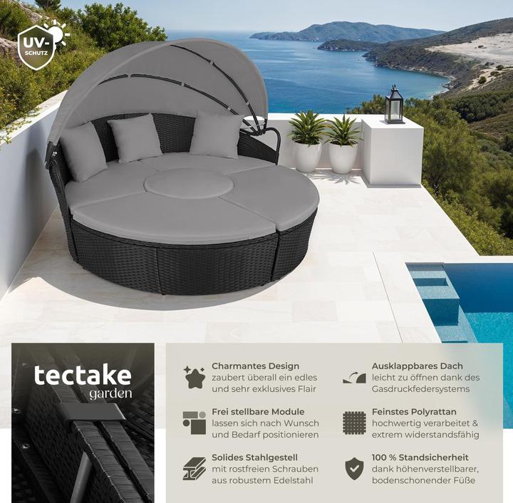 Produktbild tectake Rattan Sonneninsel Santorin