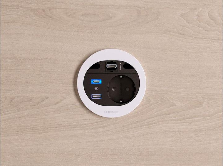 Produktbild IB Connect DIVUS Steckdoseneinheit weiss 1x Typ 13 1x USB A/C 1x HDMI