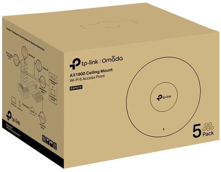 Immagine prodotto TP-Link AP AX1800 con montaggio a soffitto EAP613 (confezione da 5) (1200 Mbit/s)