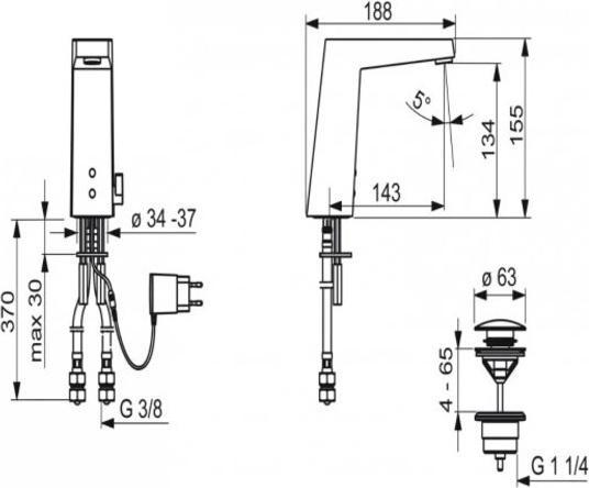 Actual product image Hansa Hansaloft washbasin tap, touchless, Bluetooth enabled, operating voltage: 9/12V, PSD sensor, p