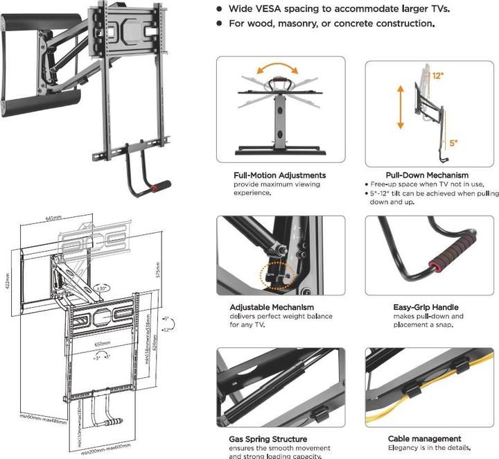 Produktbild equip Pro Klammer Pull-Down (Wand, 70", 35 kg)