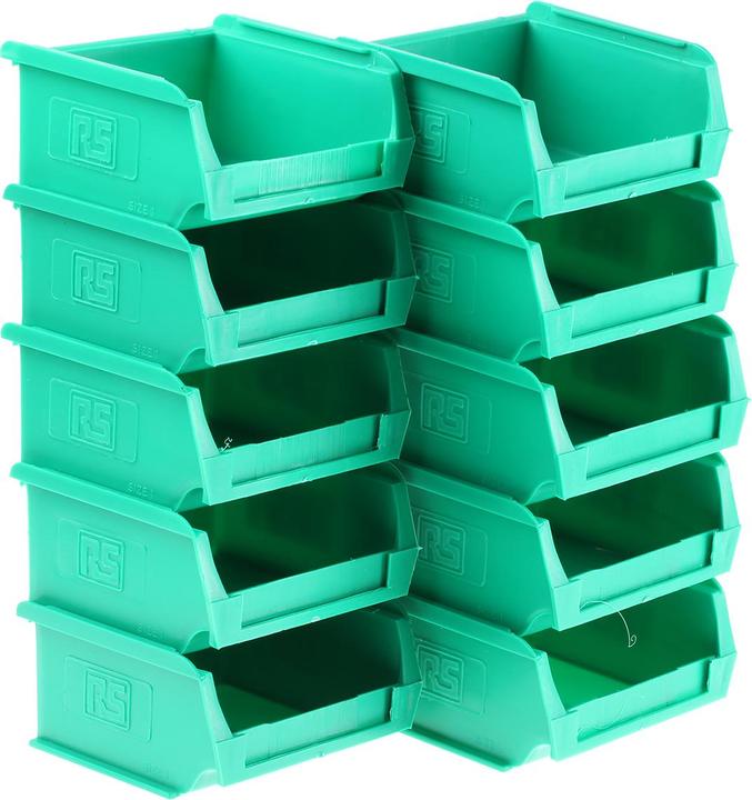Actual product image Rs Pro Green polyprop storage bin,100x90x50mm