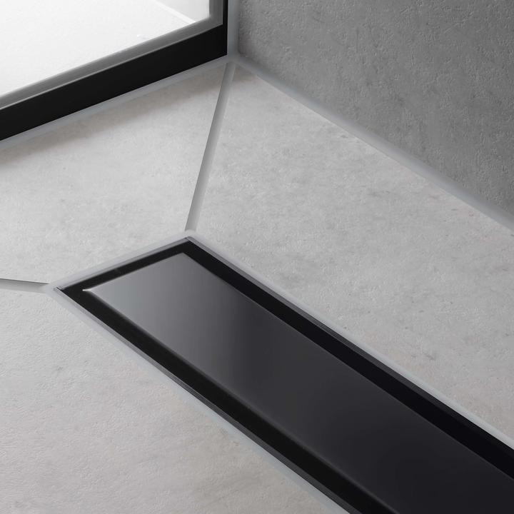Actual product image hansgrohe Shower channel RainDrain Match, with height-adjustable frame 1000mm, matt black (1000 mm)