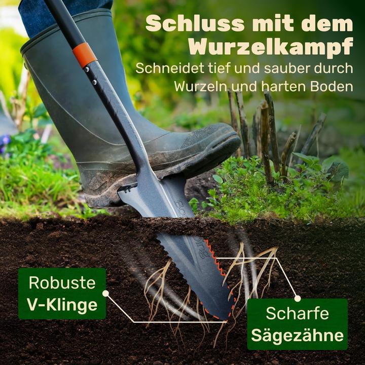 Actual product image BoomDing Wurzelspaten mit Wurzelsäge und ergonomischem Griff