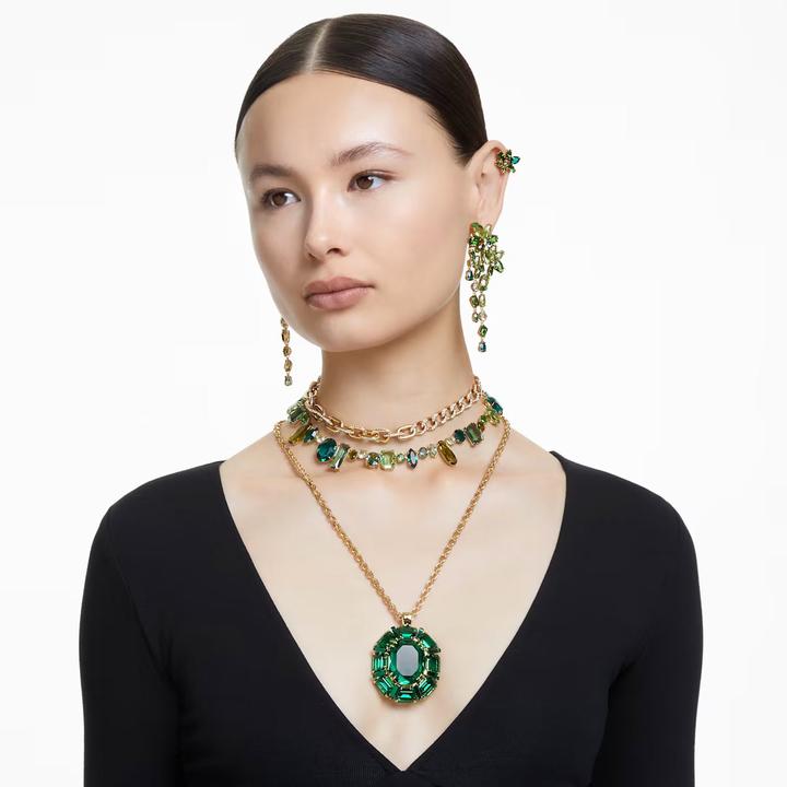 Actual product image Swarovski Millenia Necklace Various Cuts Green Gold (Metal with gold alloy coating, 80 cm)