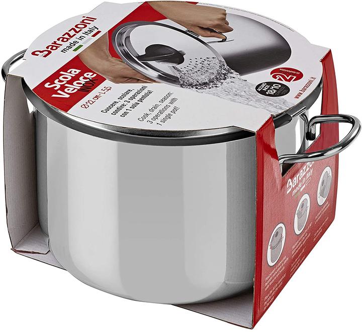 Produktbild Barazzoni Spaghettitopf zum einfachen Abgiessen (22 cm, Kochtopf, Stahl)