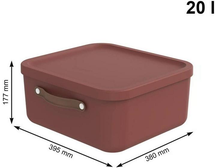 Image du produit Rotho Boîte de rangement Maloja 20 l, Iron rouge (20 l)