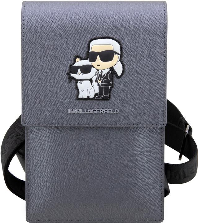 Actual product image Karl Lagerfeld Torebka KLWBSAKCPMG srebrny/silver Saffiano Karl & Choupette