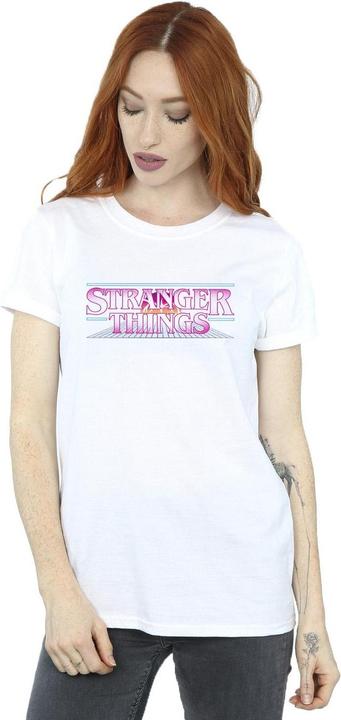 Actual product image Netflix Womens/Ladies Stranger Things Retro Title Cotton Boyfriend T-Shirt (M)