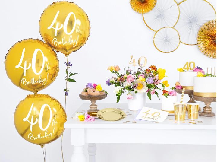 Immagine prodotto Partydeco Palloncino 40 anni alluminio in oro