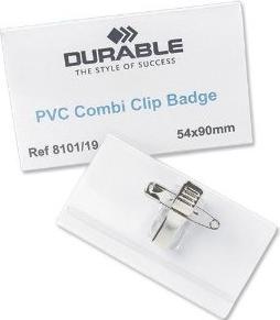 Actual product image Durable Acrylic nameplates with combination clip