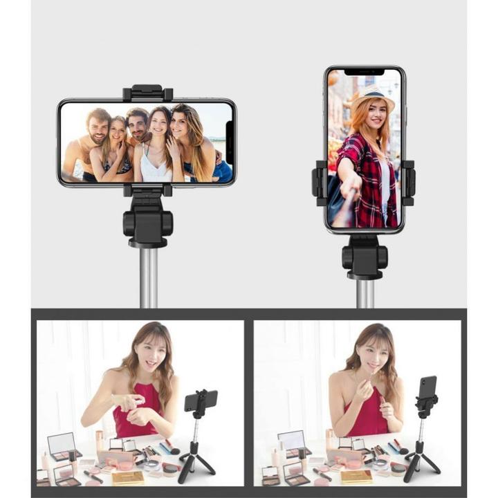 Produktbild Tech-Protect L02S Bluetooth-Selfie-Stick mit Stativ bis 72 cm – Schwarz