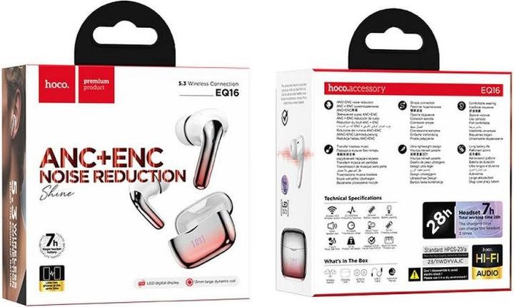 Actual product image Hoco Bluetooth headphones chrome effect (ANC, 7 h, Wireless)