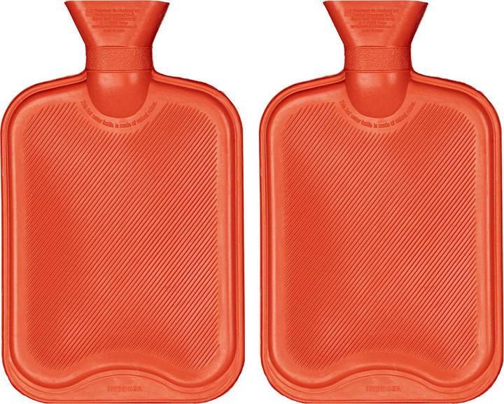 HI 2er-Set Wärmflasche aus Naturkautschuk, 2,0 Liter (2 l)