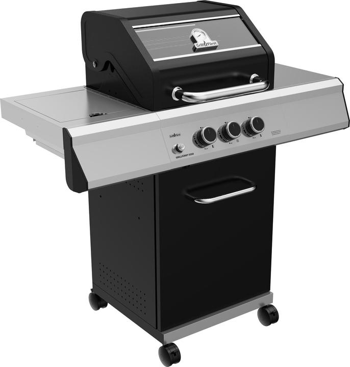 Immagine prodotto Grillfürst G210G Griglia a gas a 2 fuochi con bruciatore ad alta temperatura e griglie in ghisa (7.60 kW)